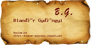 Blanár Gyöngyi névjegykártya